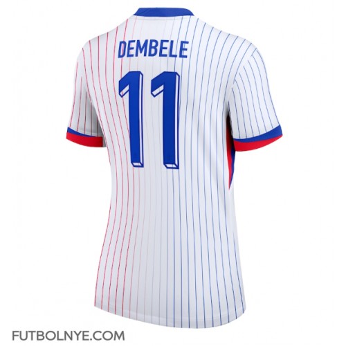 Camiseta Francia Ousmane Dembele #11 Visitante Equipación para mujer Eurocopa 2024 manga corta